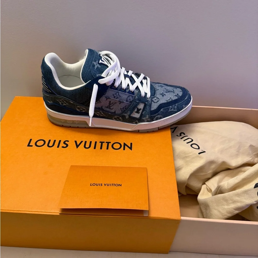Louis Vuitton Blue Denim Men's Shoes - Picture 2 of 12